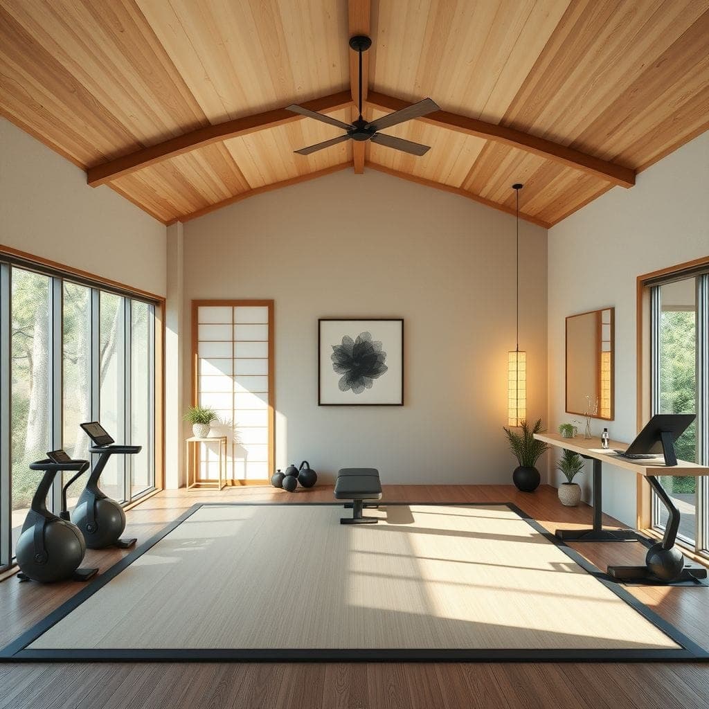 Japandi Home Gym design example 2