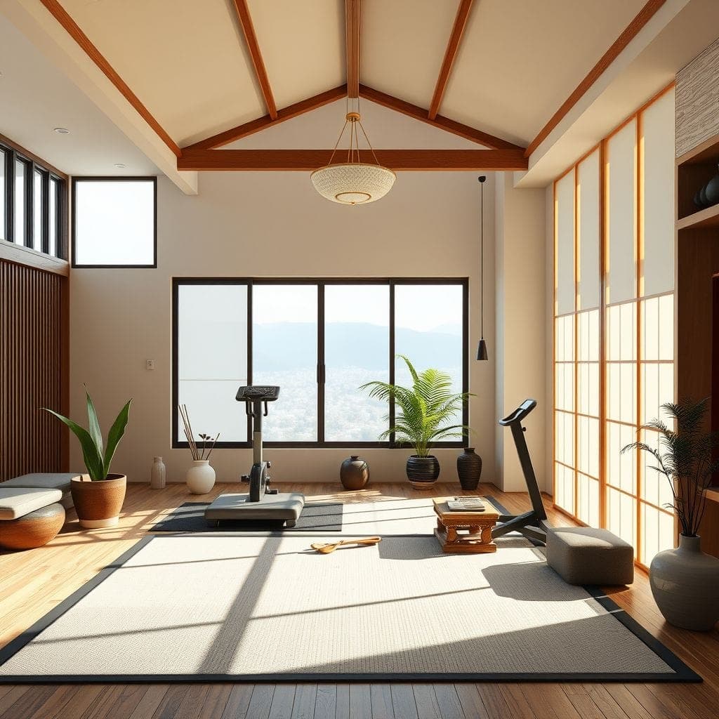 Japandi Home Gym design example 3