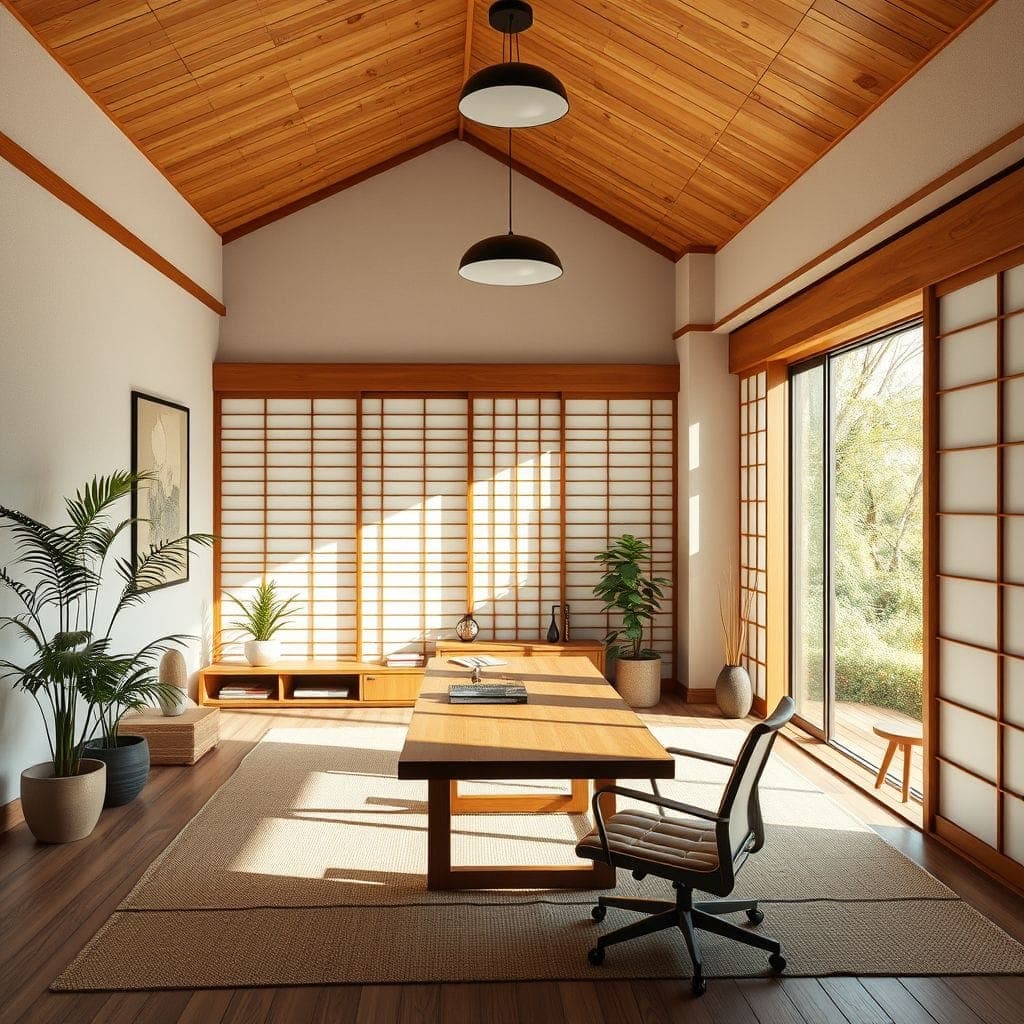 Japandi Home Office design example 1