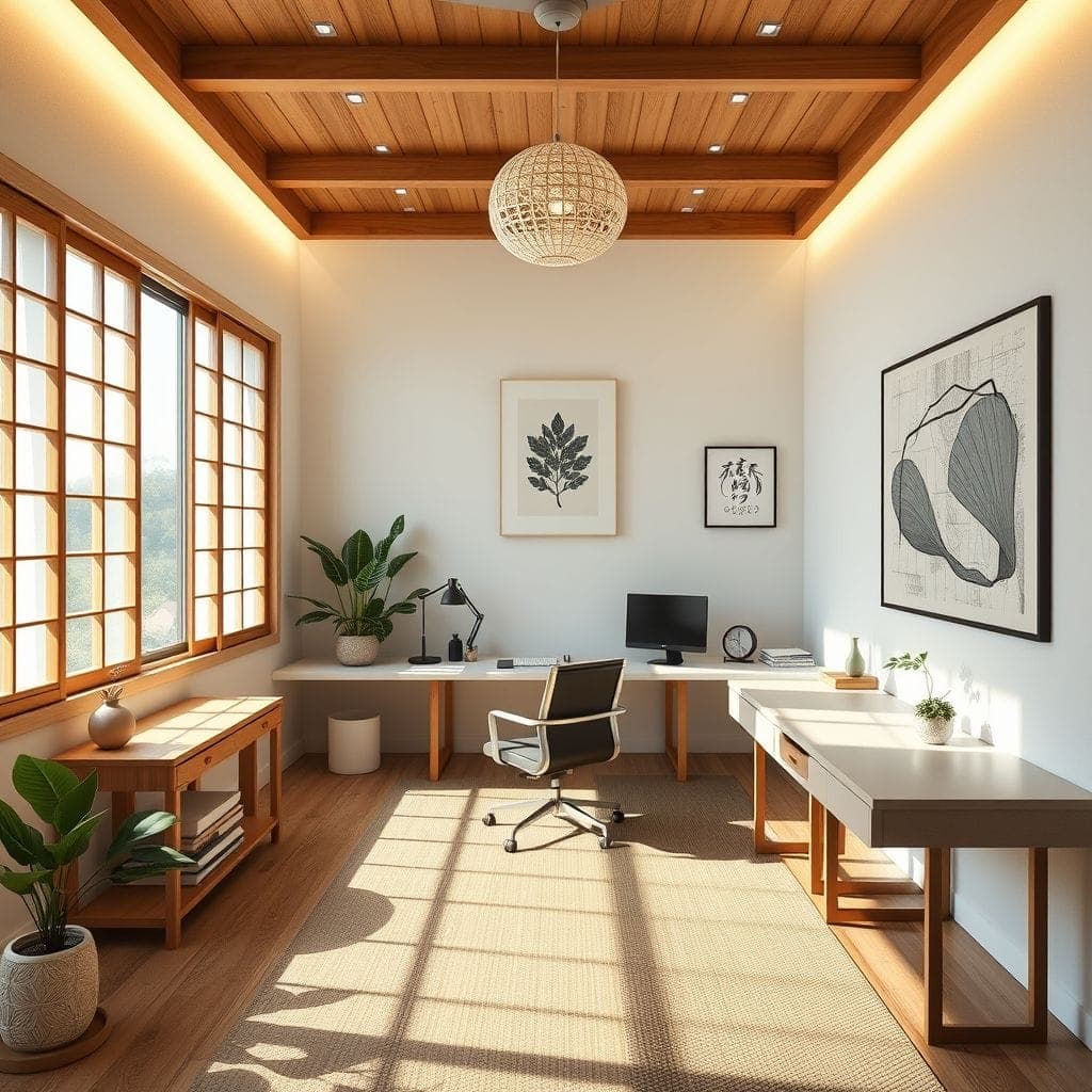Japandi Home Office design example 2