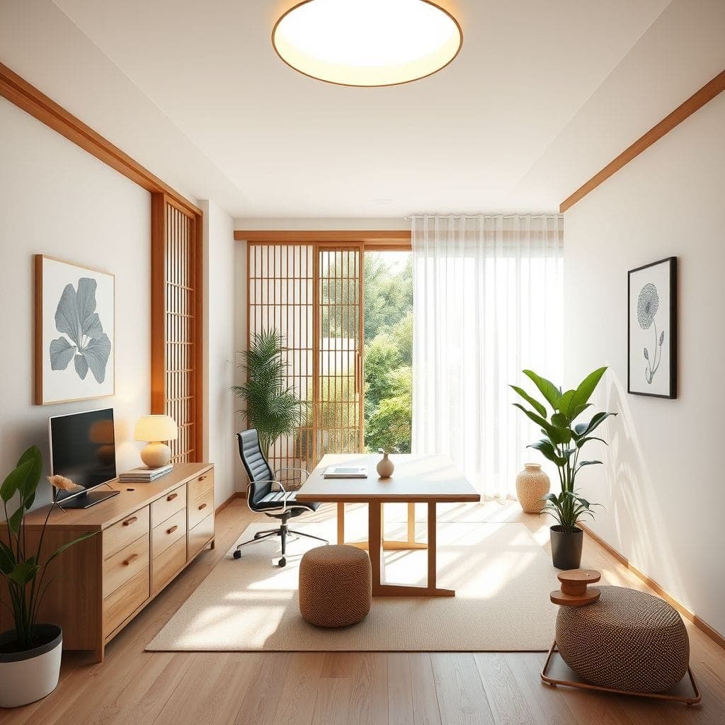 Japandi Home Office design example 3