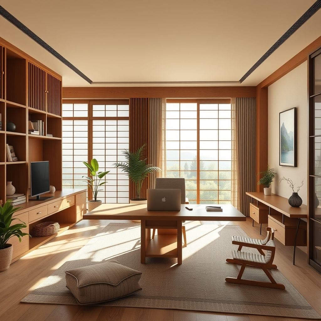 Japandi Home Office design example 4