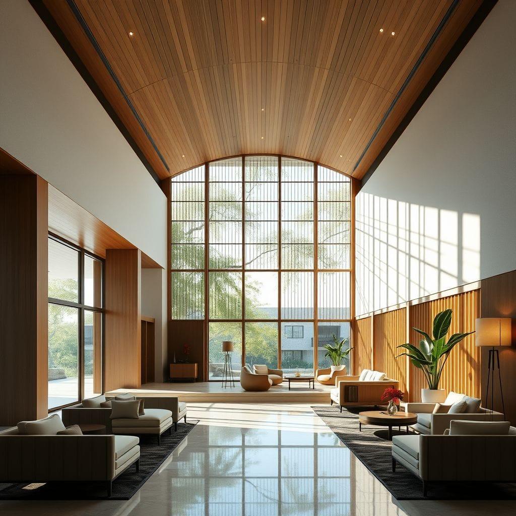 Japandi Hotel Lobby design example 4