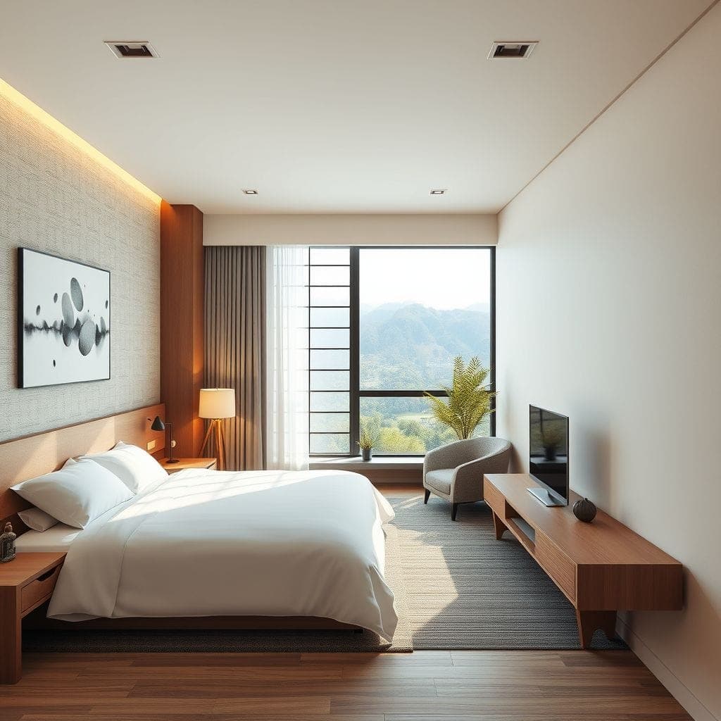 Japandi Hotel Room design example 2