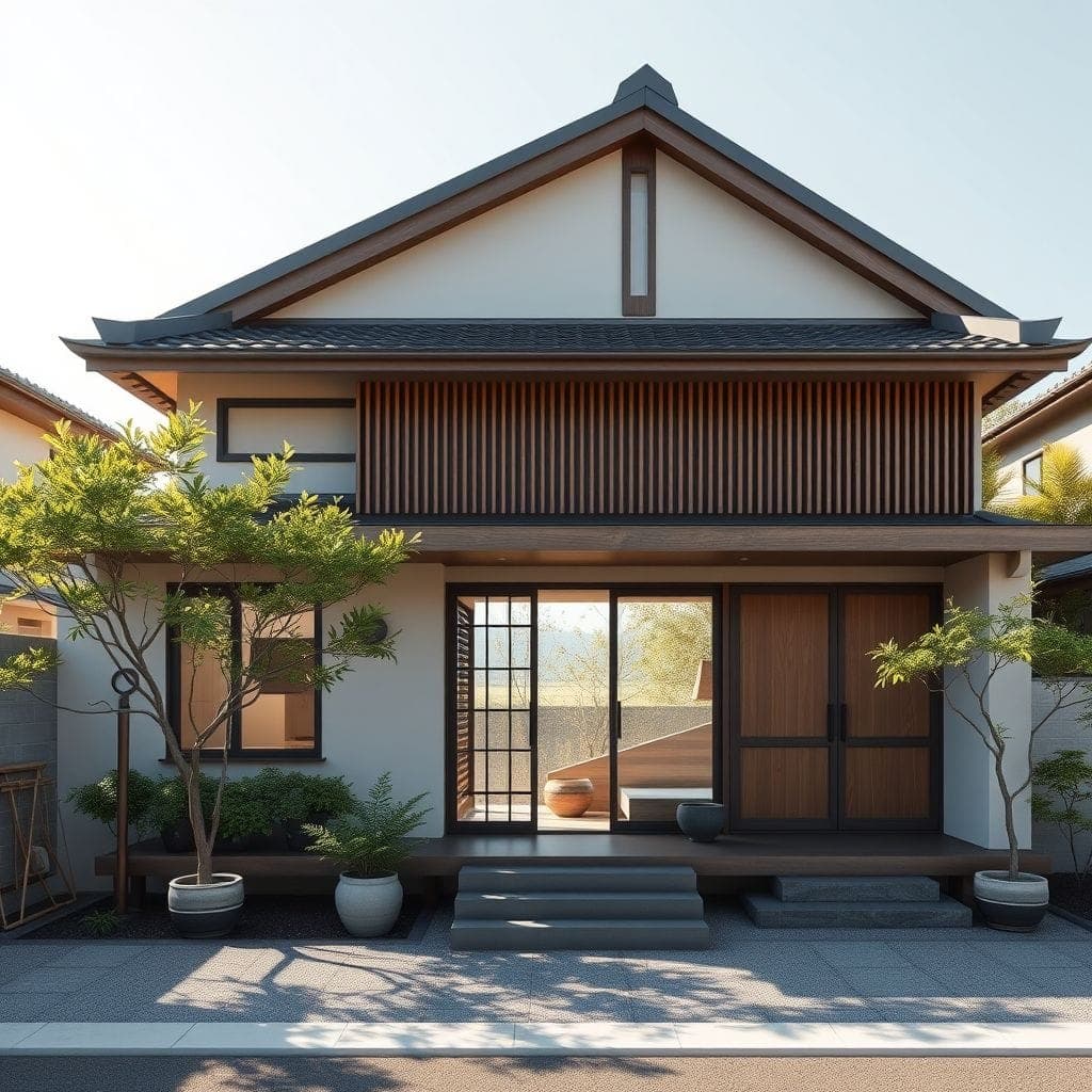 Japandi House Exterior design example 3