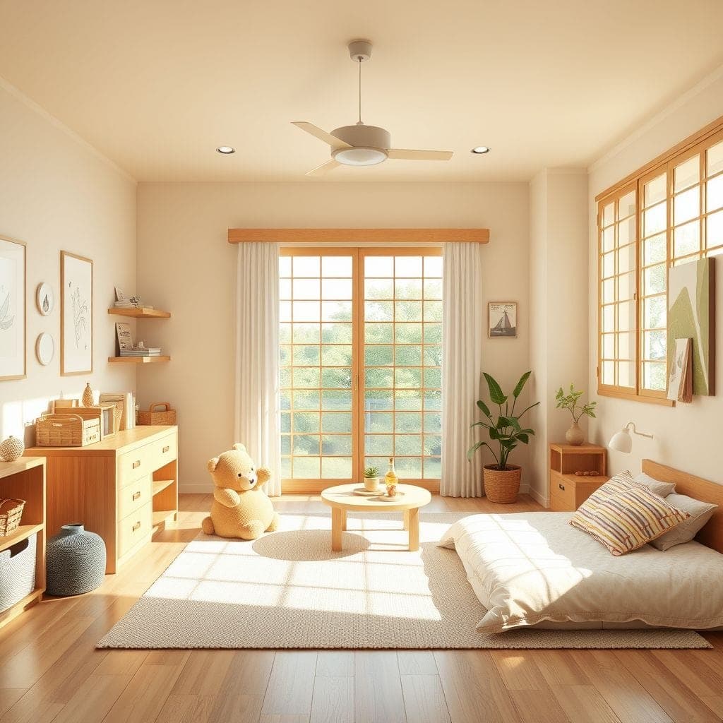 Japandi Kids Room design example 1