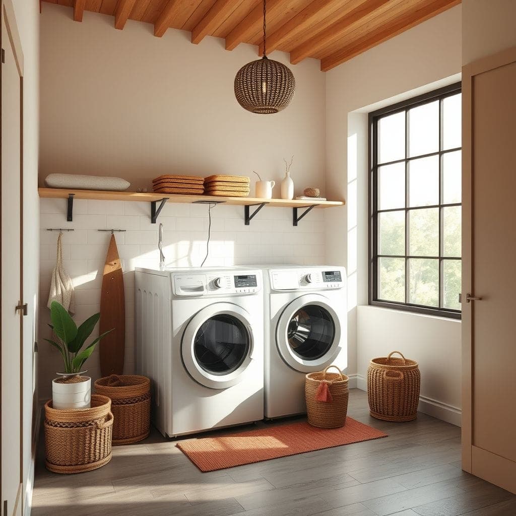 Japandi Laundry Room design example 1