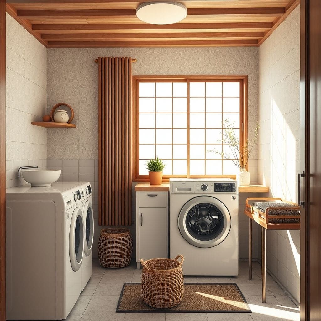 Japandi Laundry Room design example 2
