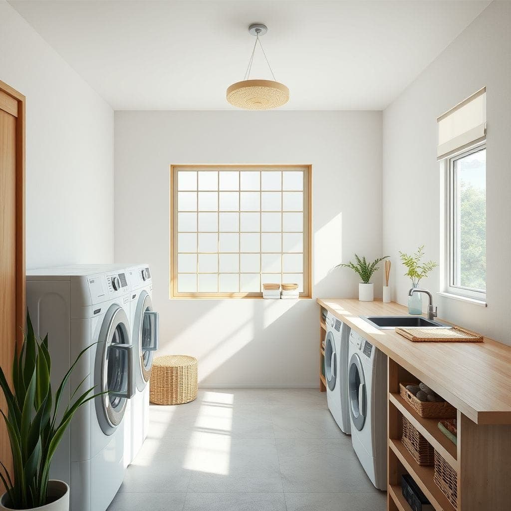 Japandi Laundry Room design example 3