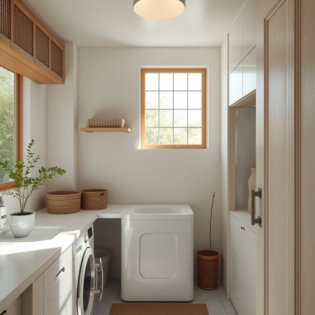 Japandi Laundry Room design example 4