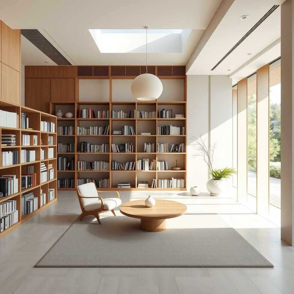 Japandi Library design example 1
