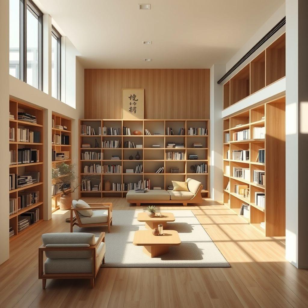 Japandi Library design example 2