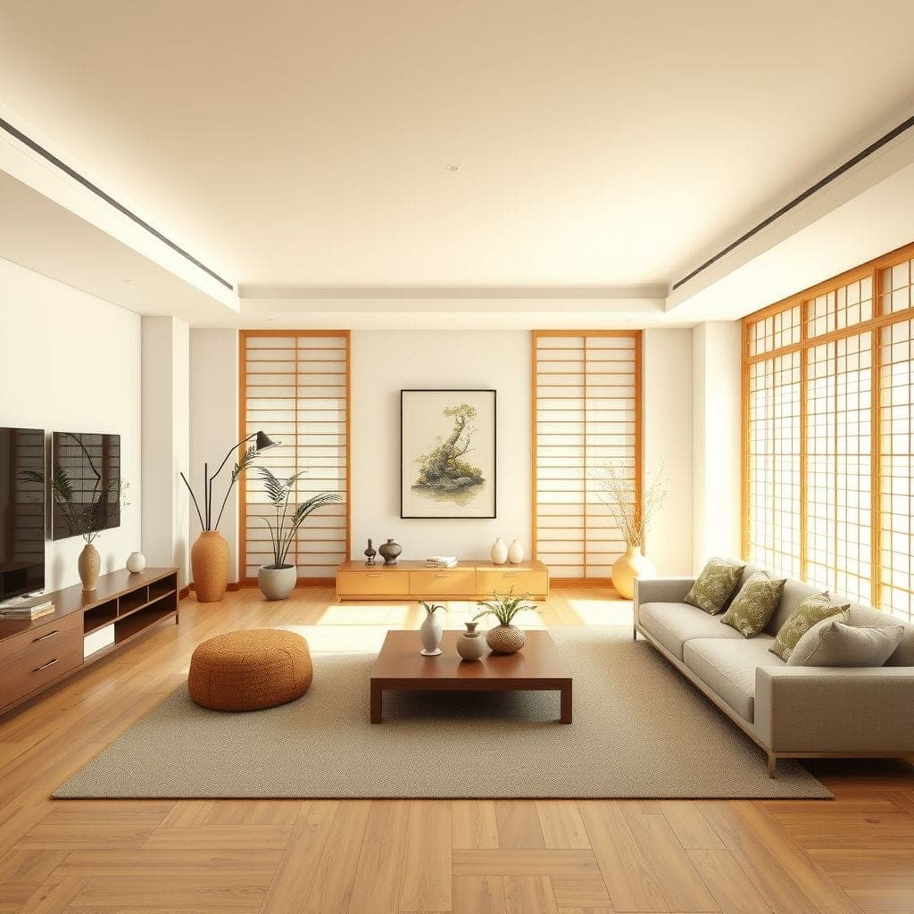 Japandi Living Room design example 3