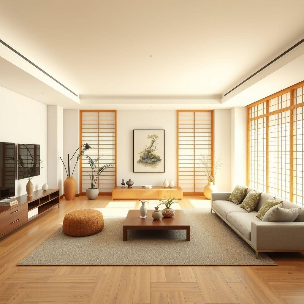 Japandi Living Room design example 3