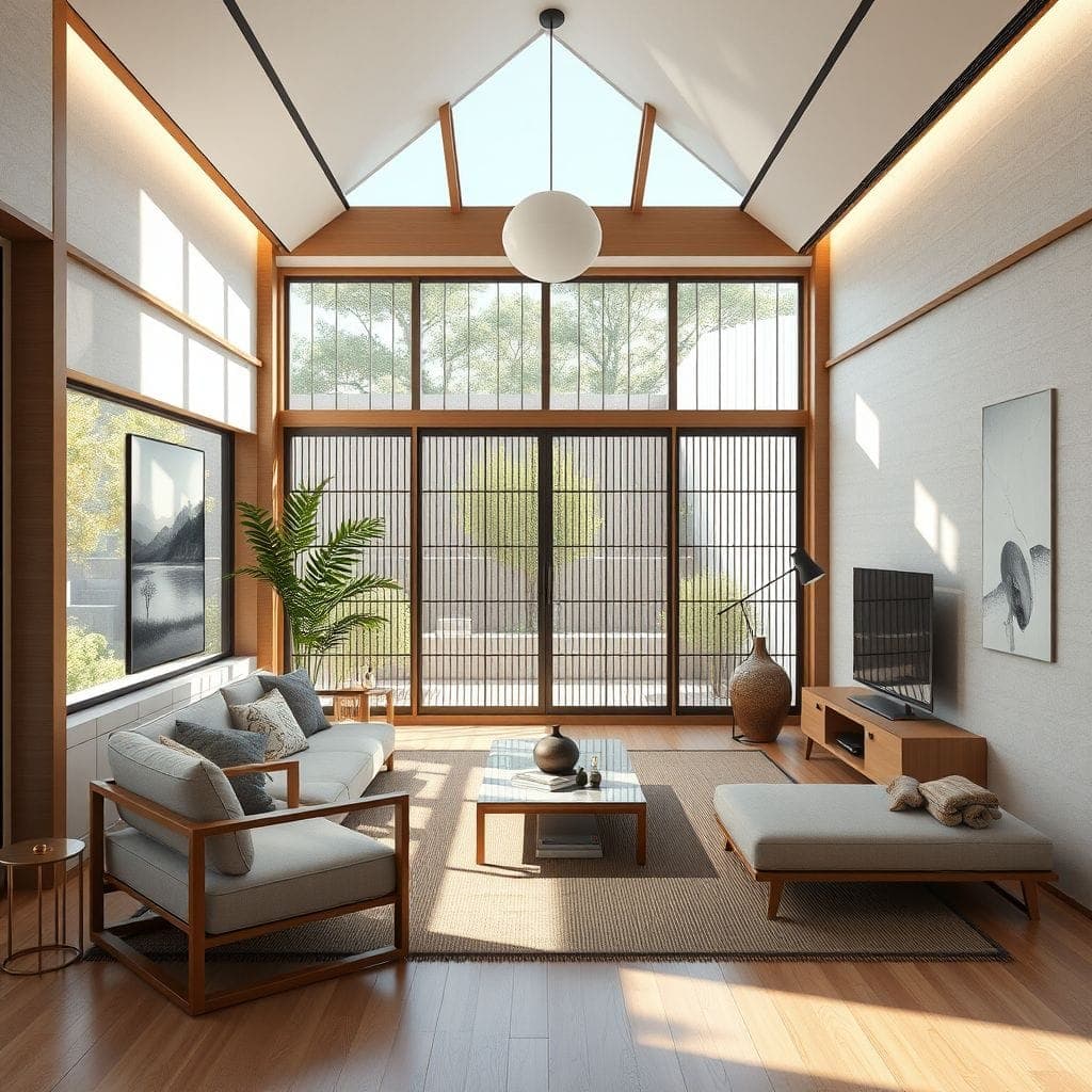Japandi Living Room design example 4