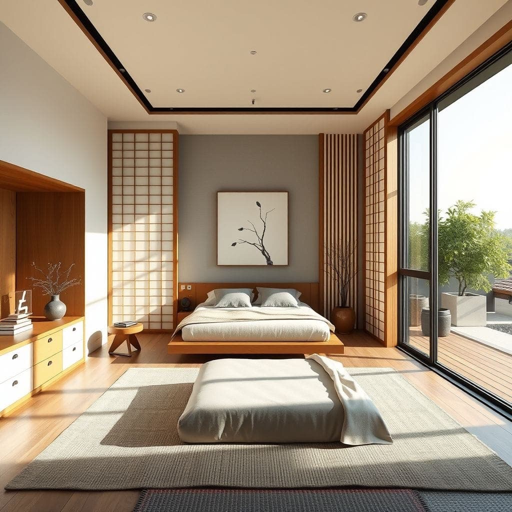 Japandi Master Bedroom design example 1