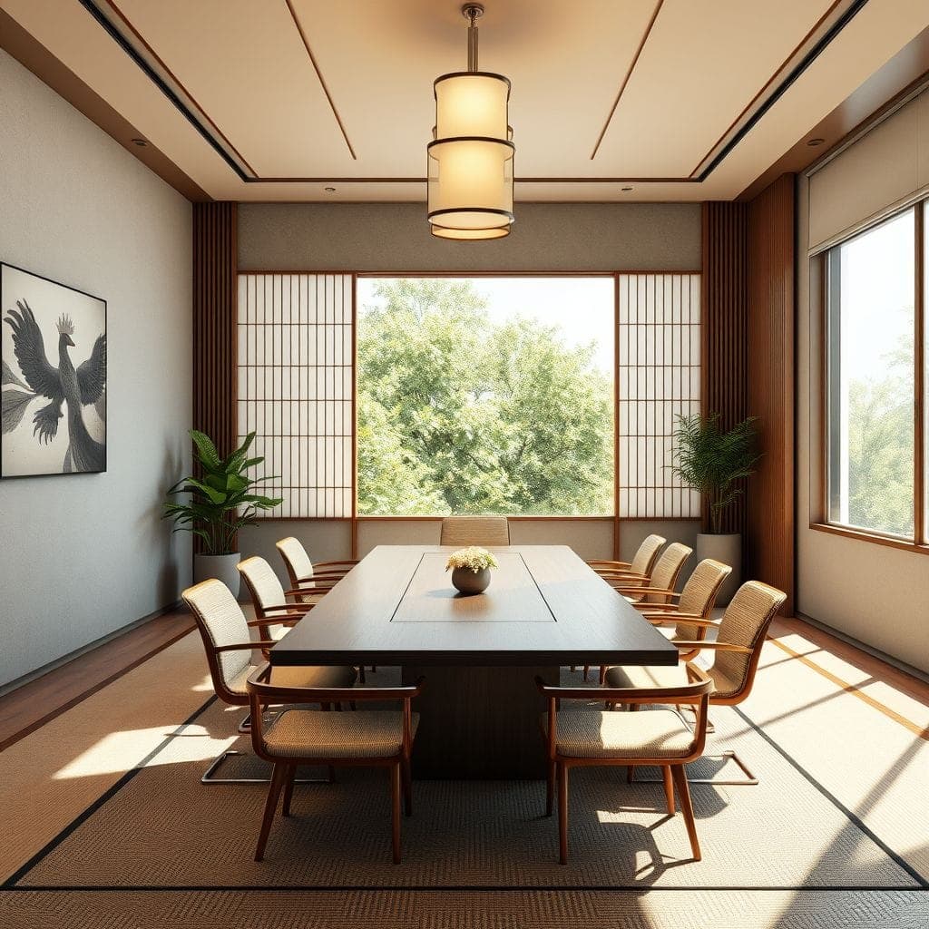 Japandi Meeting Room design example 4