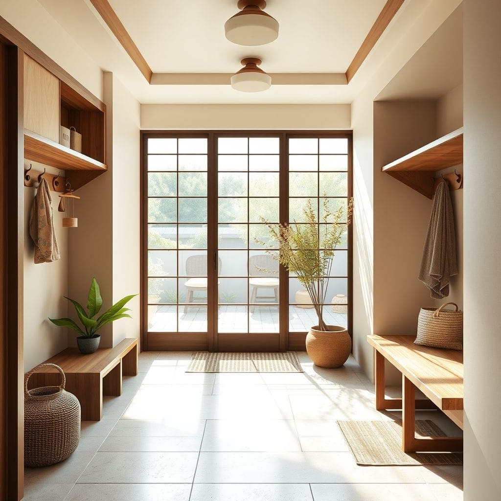 Japandi Mudroom design example 1