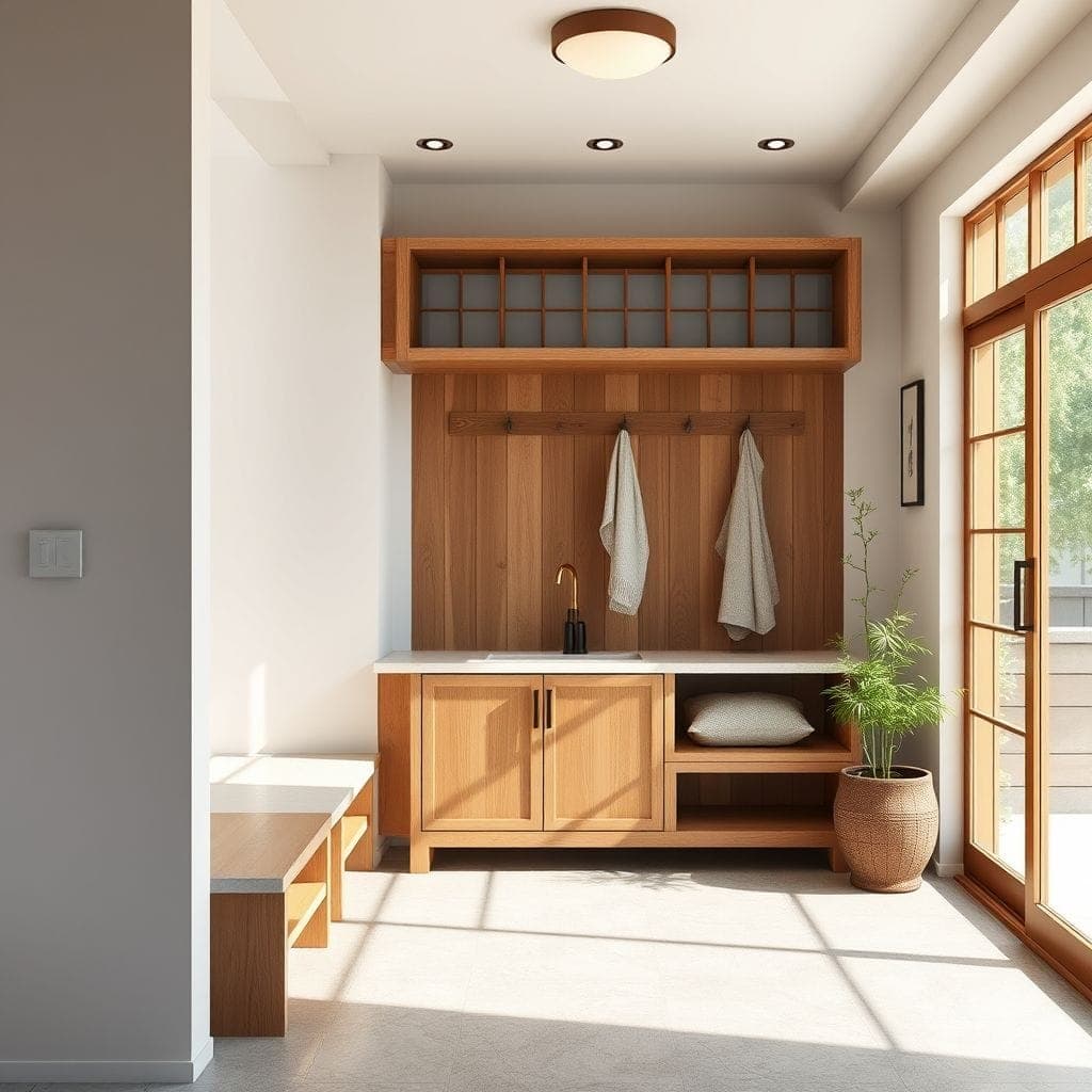 Japandi Mudroom design example 3