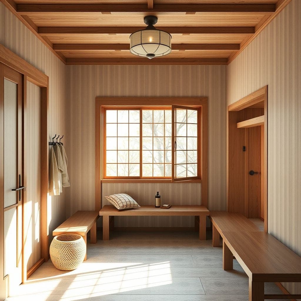 Japandi Mudroom design example 4