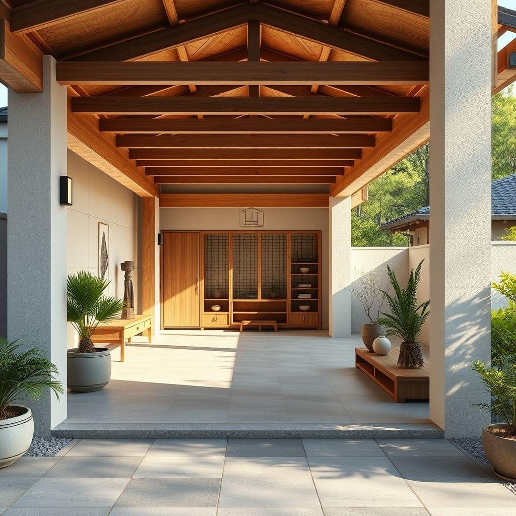 Japandi Outdoor Garage design example 1