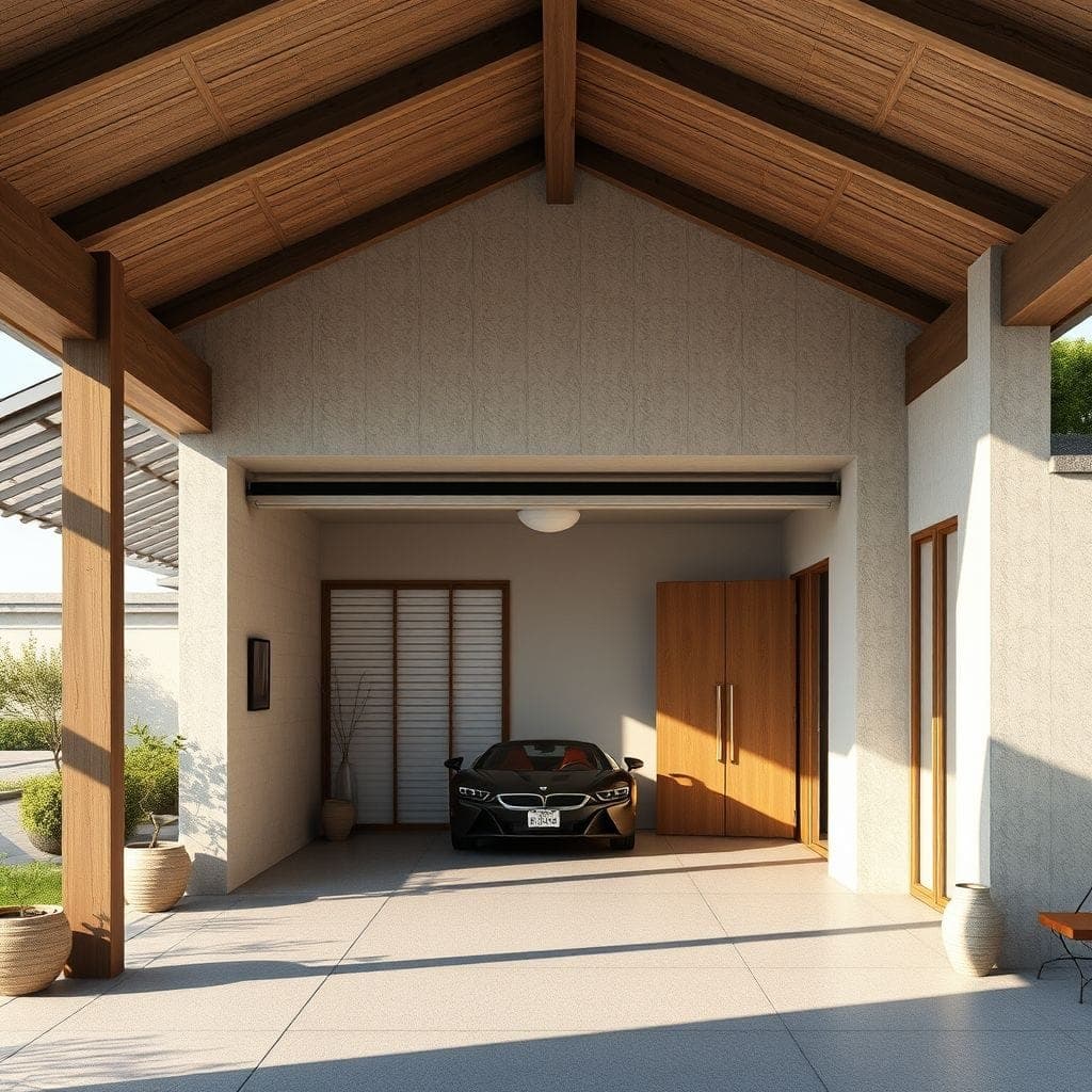 Japandi Outdoor Garage design example 2