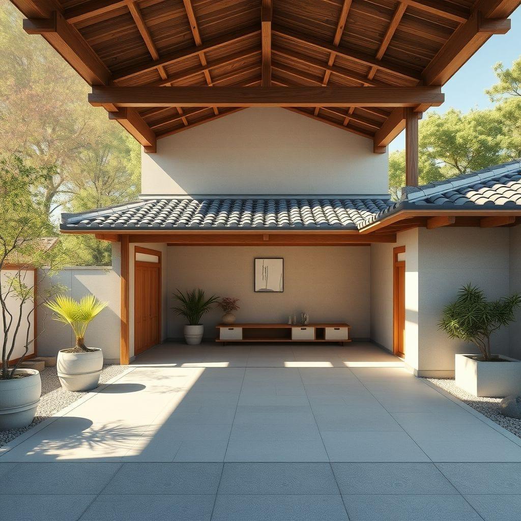 Japandi Outdoor Garage design example 3