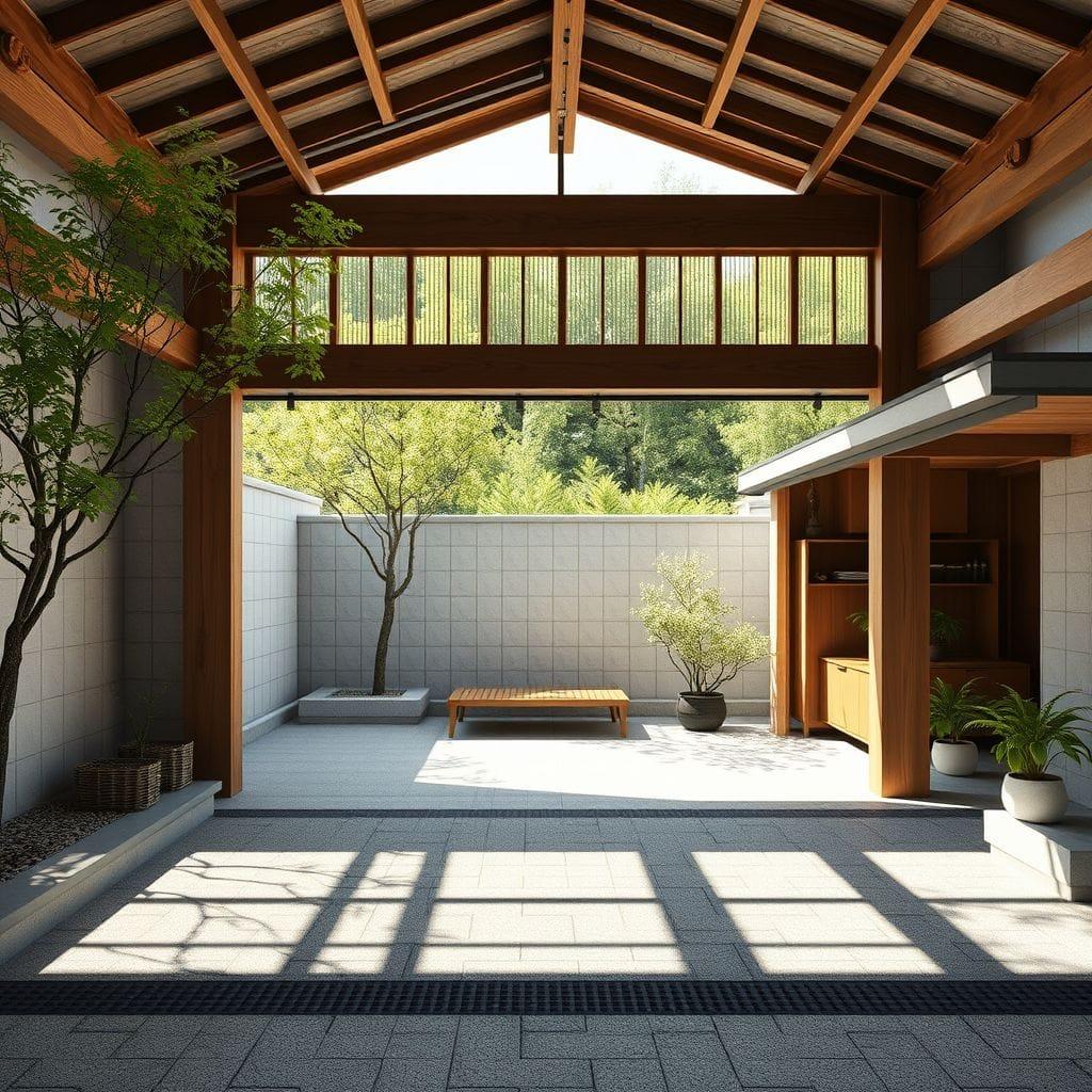 Japandi Outdoor Garage design example 4