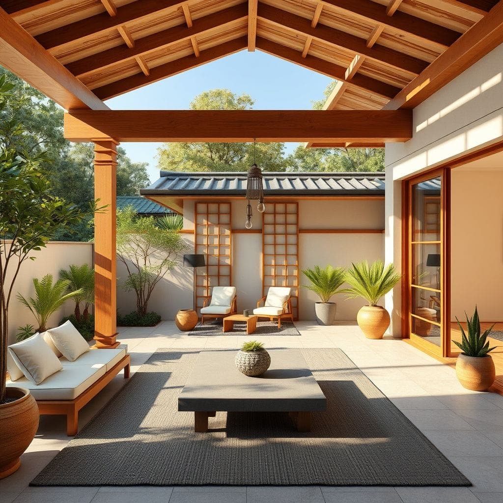 Japandi Outdoor Patio design example 4