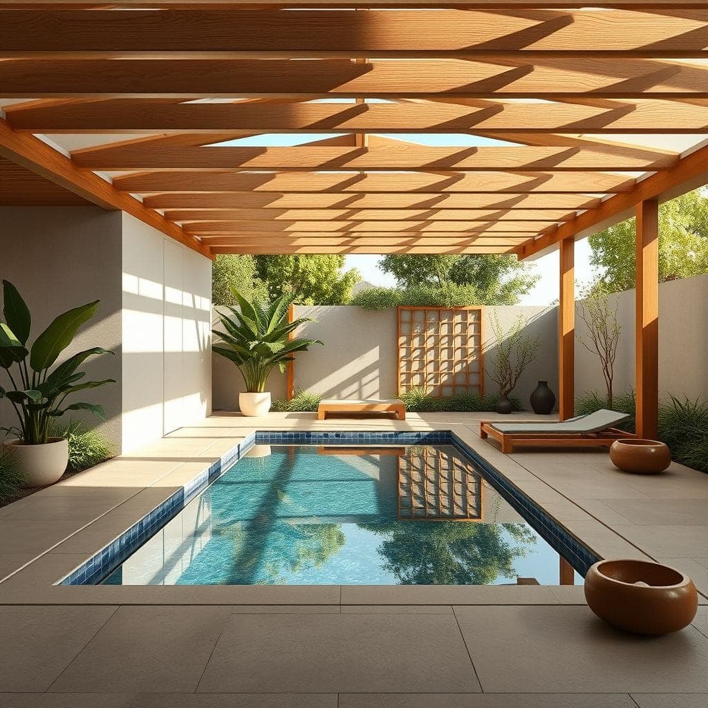 Japandi Outdoor Pool Area design example 1