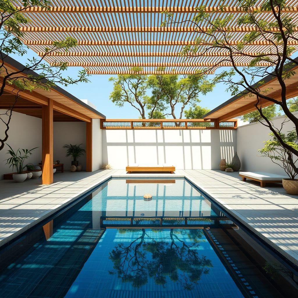Japandi Outdoor Pool Area design example 4