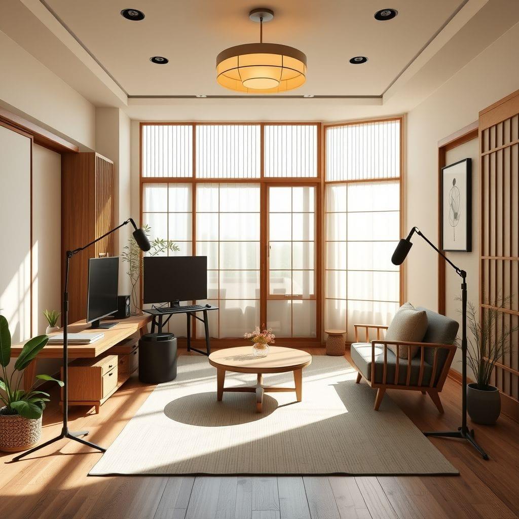 Japandi Podcast Studio design example 2