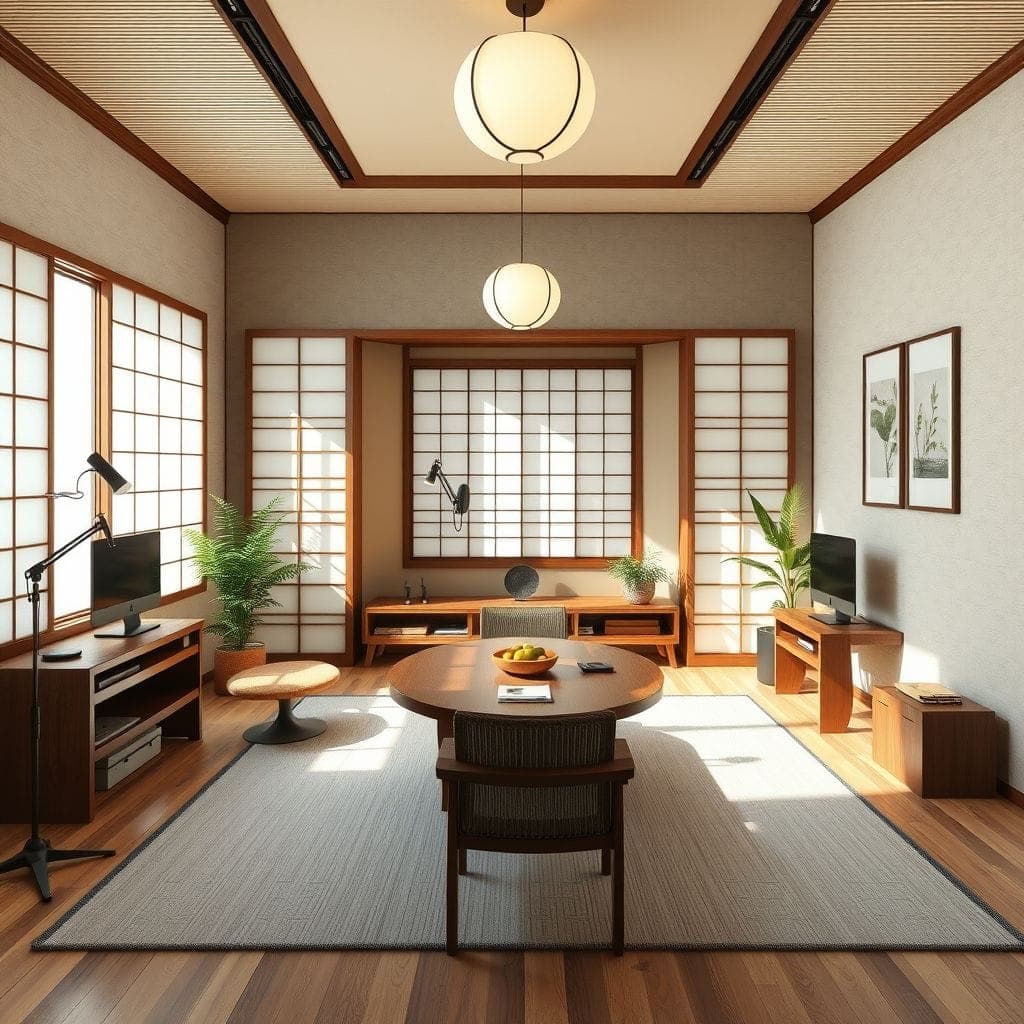Japandi Podcast Studio design example 3