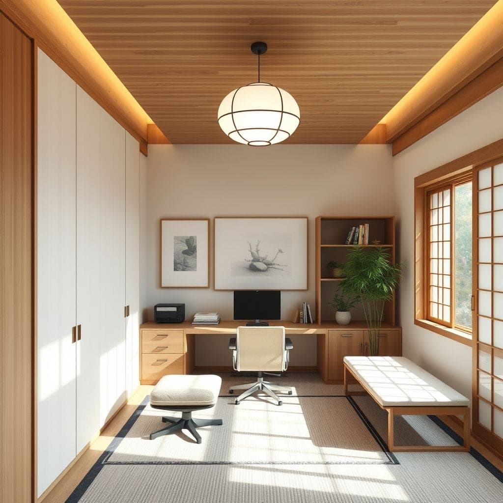 Japandi Study Room design example 2
