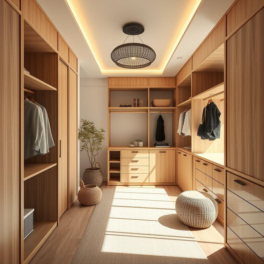 Japandi Walk-in Closet design example 2