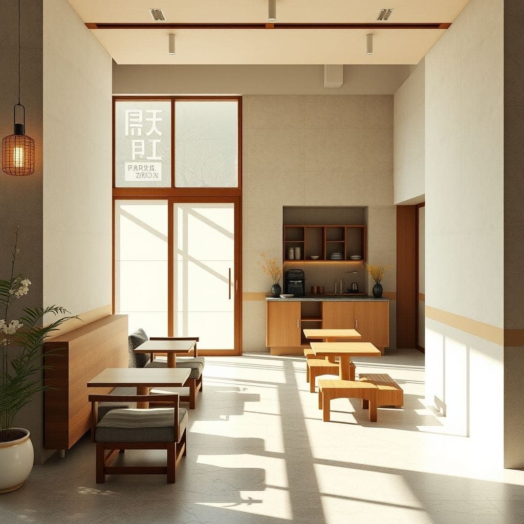 Japanese Design Coffee Shop design example 1
