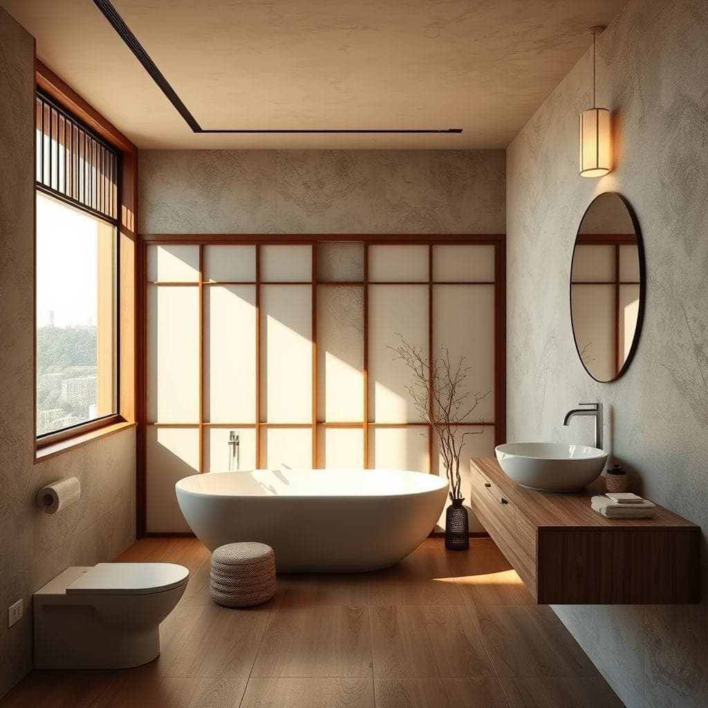 Japanese Design Hotel Bathroom design example 1