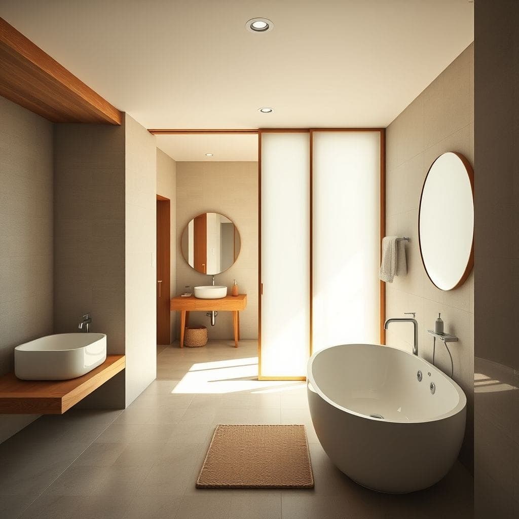 Japanese Design Hotel Bathroom design example 3