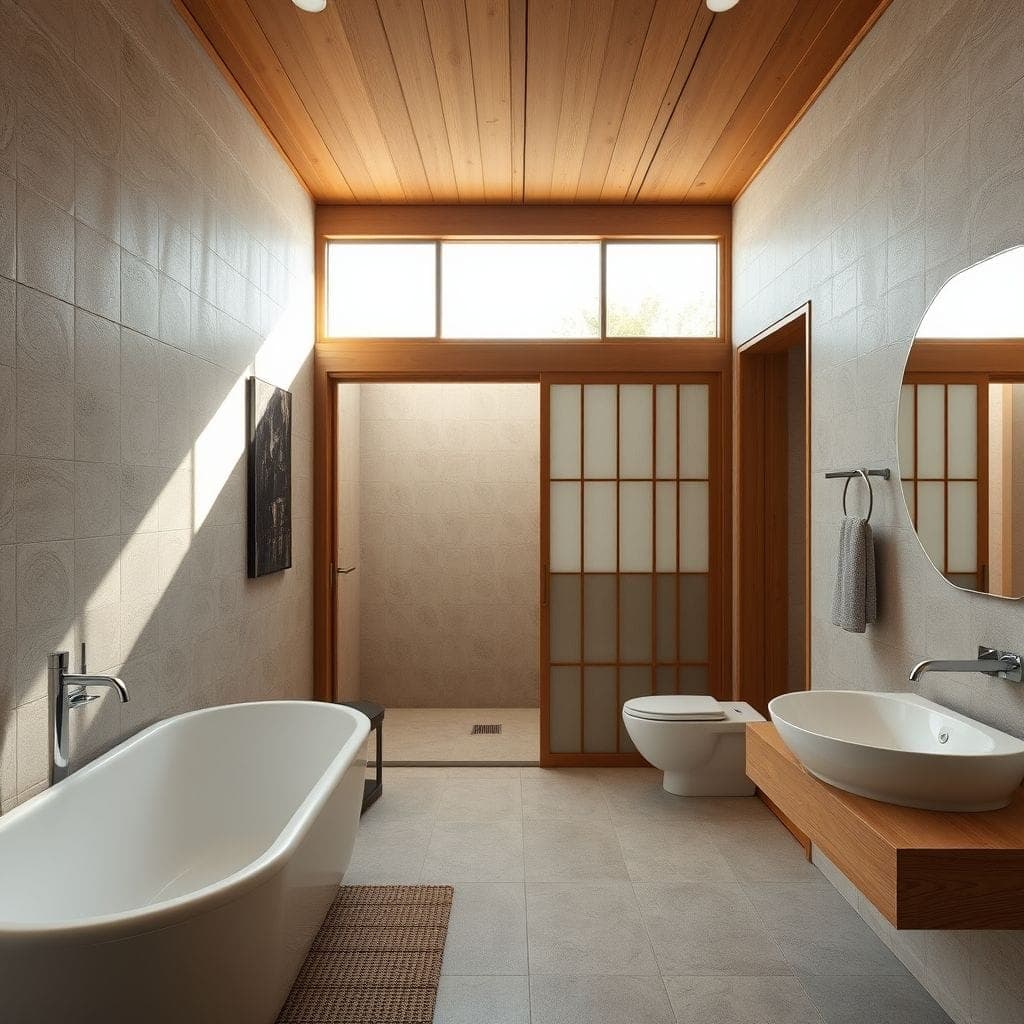 Japanese Design Hotel Bathroom design example 4