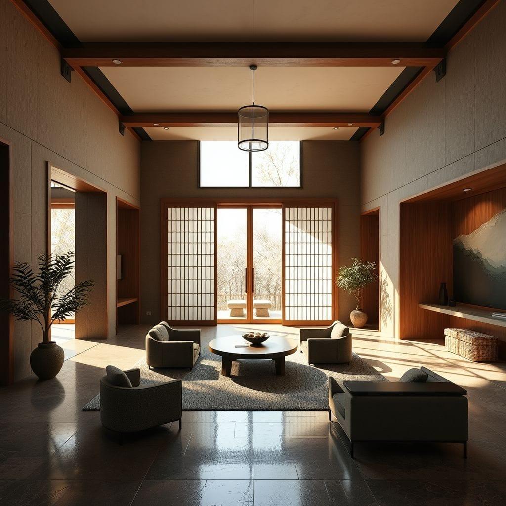 Japanese Design Hotel Lobby design example 1