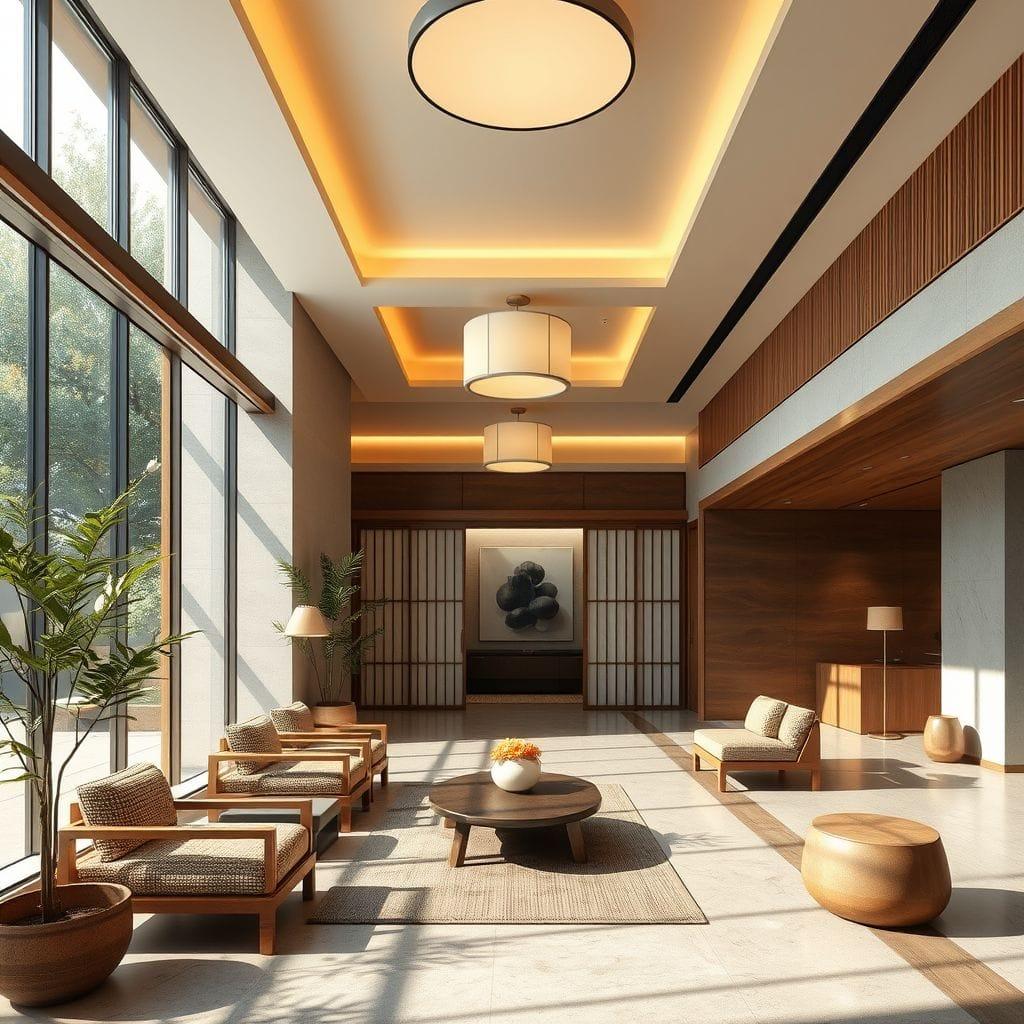 Japanese Design Hotel Lobby design example 2