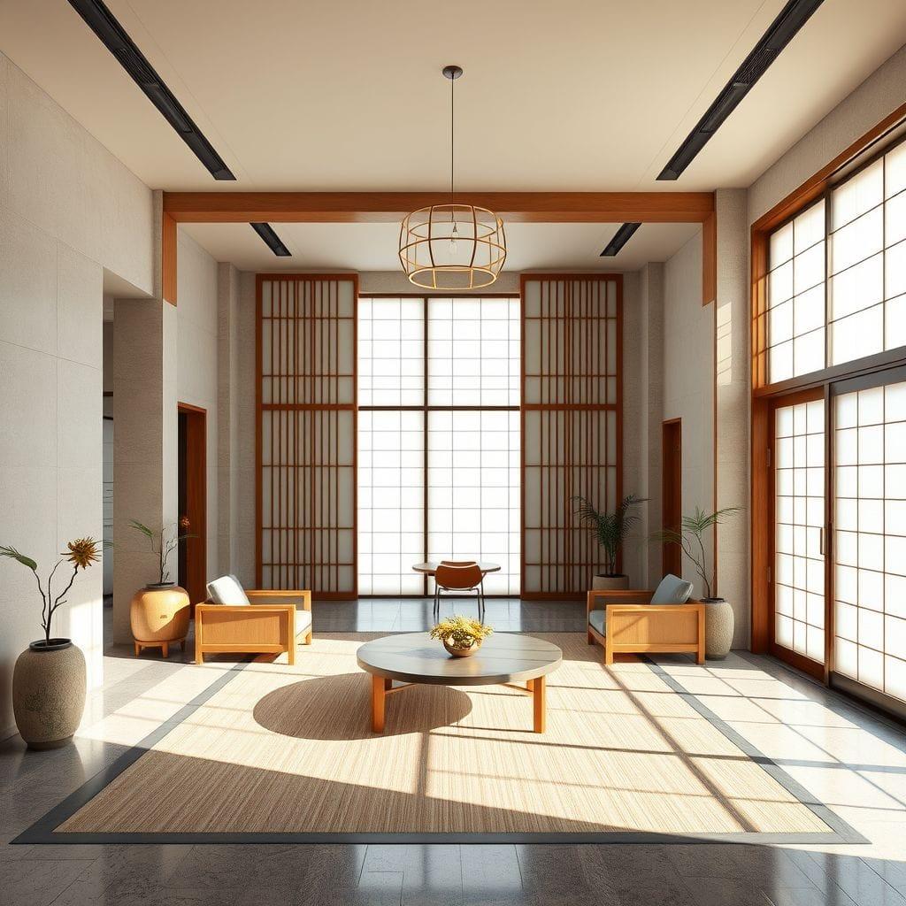 Japanese Design Hotel Lobby design example 4
