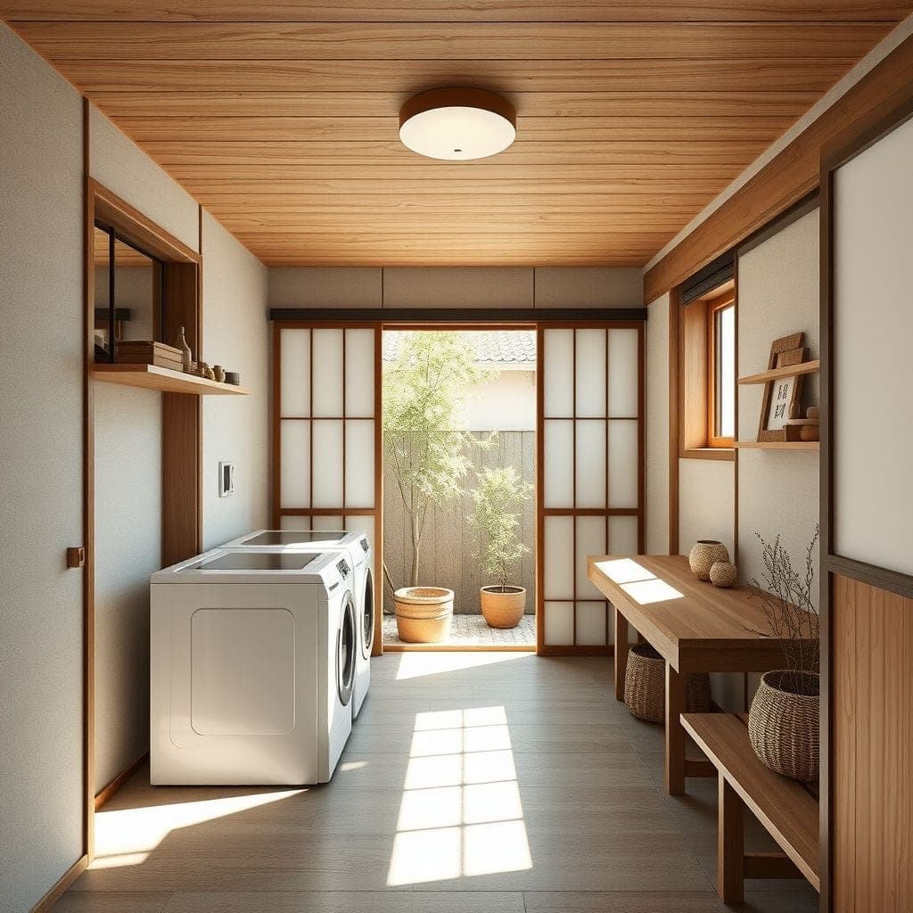 Japanese Design Laundry Room design example 1