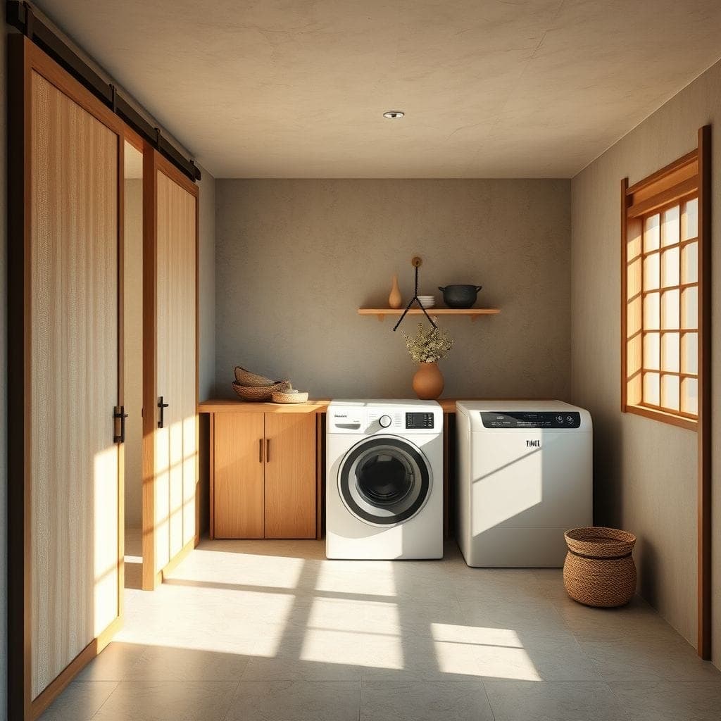 Japanese Design Laundry Room design example 3