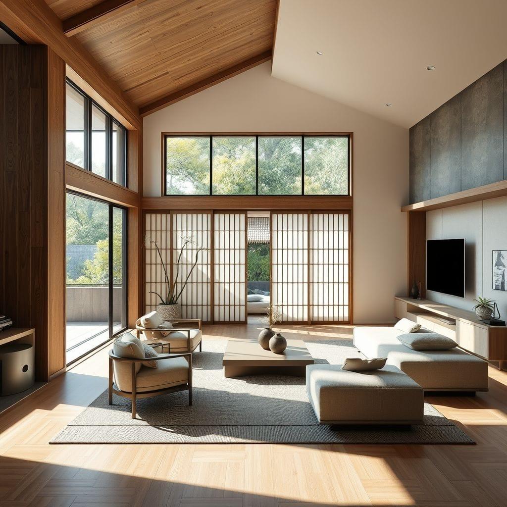 Japanese Design Living Room design example 1