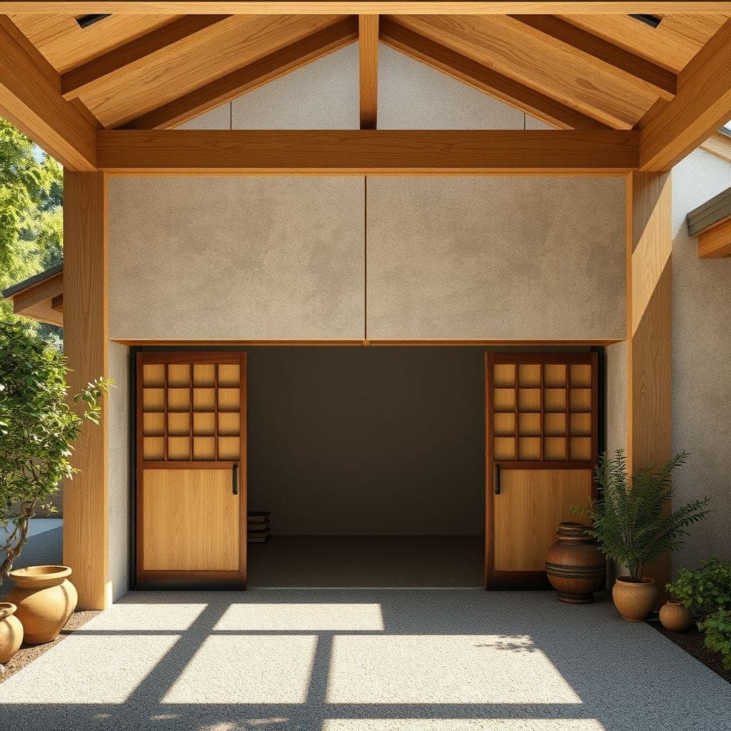 Japanese Design Outdoor Garage design example 1