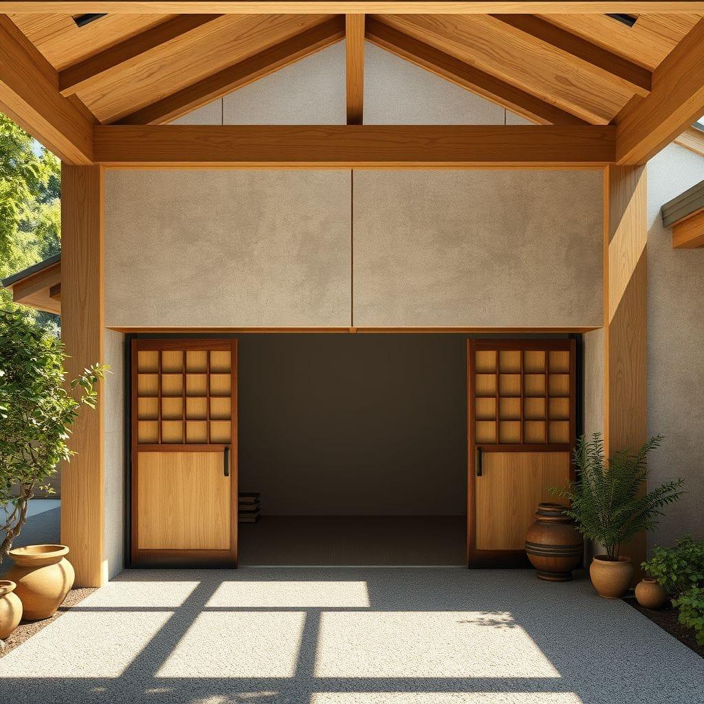 Japanese Design Outdoor Garage design example 1