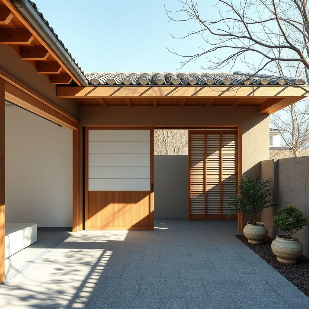 Japanese Design Outdoor Garage design example 2