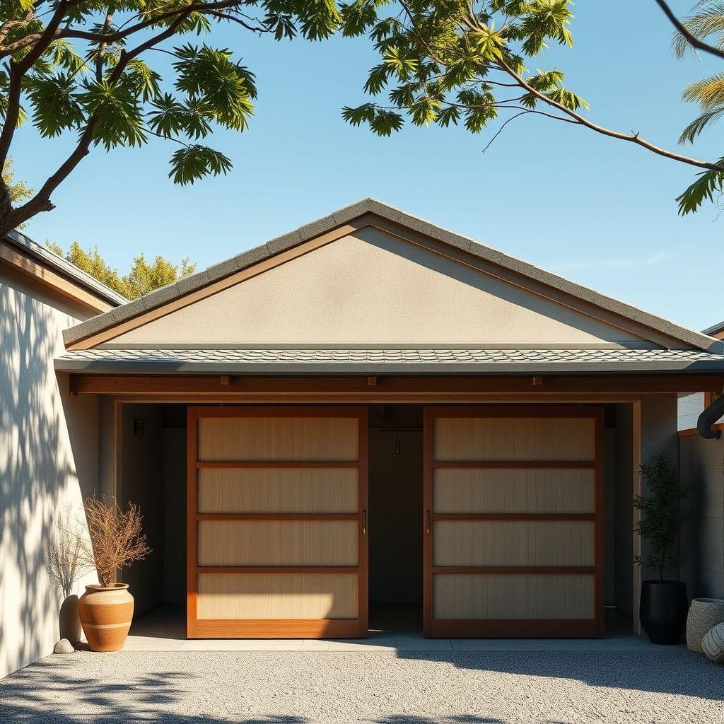 Japanese Design Outdoor Garage design example 3