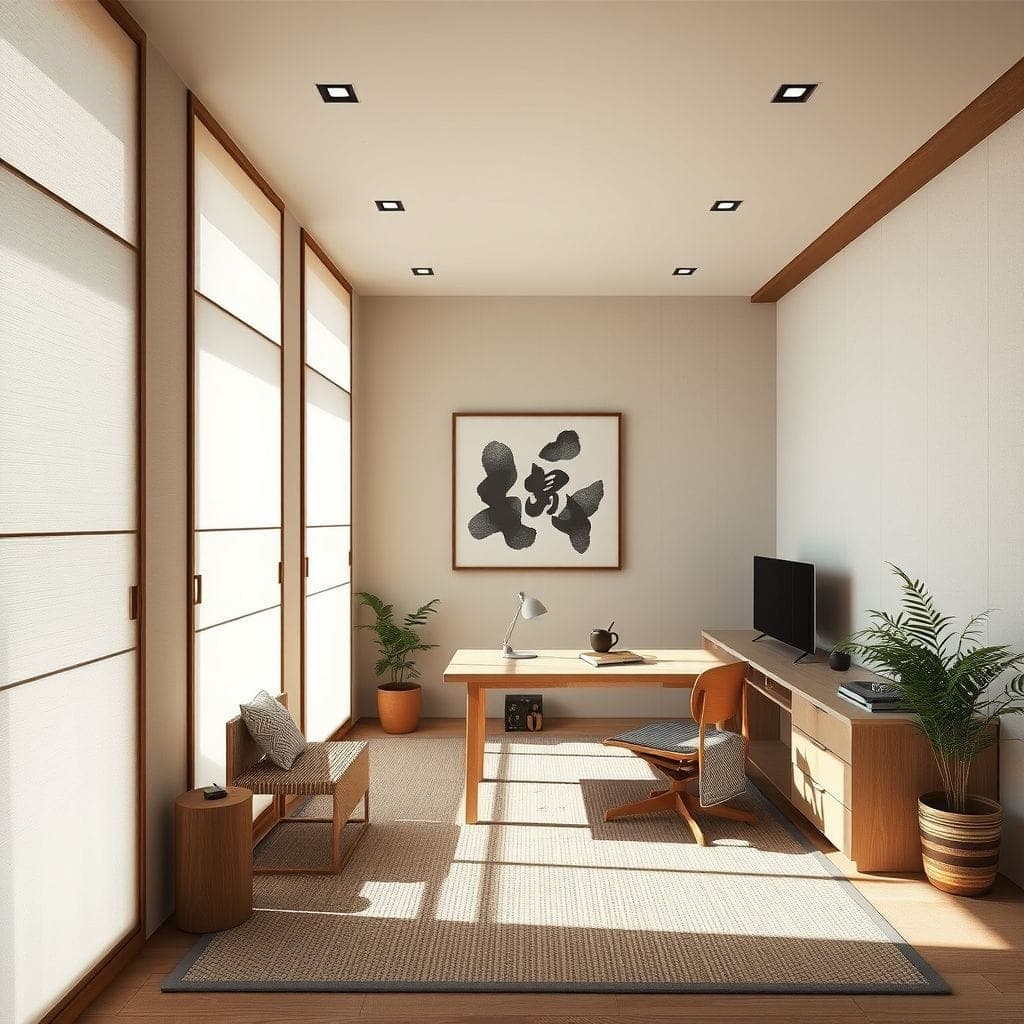 Japanese Design Study Room design example 2